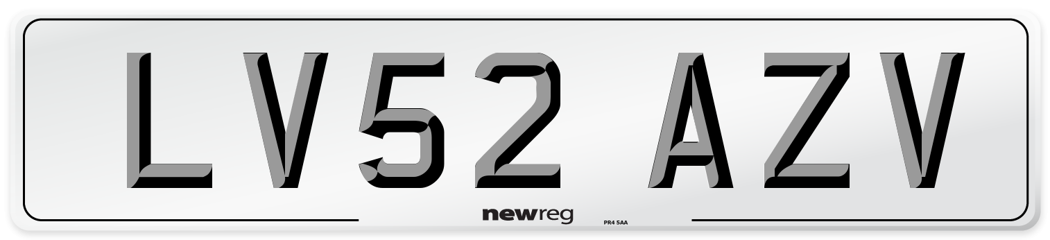 LV52 AZV Number Plate from New Reg